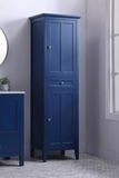 Wooden blue standing linen storage cabinet