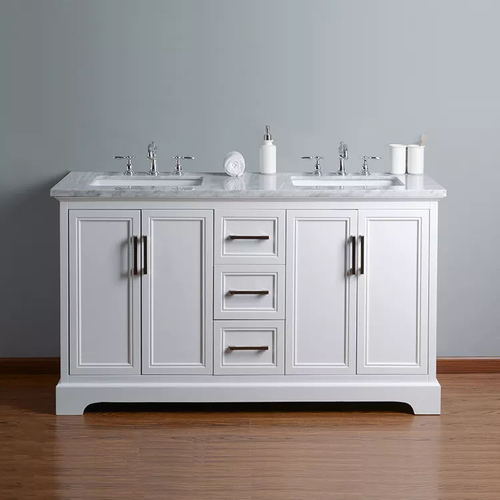 60inch White Modern Bathroom Furniture Bathroom Vanity Cabinet Shelf