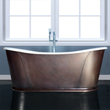 1022-4  72'' Cast Iron Tub with Copper Skirt