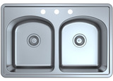 Stainless Steel Double Bowl Dual Mount Sink JC2033