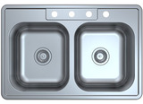 Stainless Steel Double Bowl Drop-in Sink JC2005