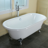 1001  66” Double Ended Roll Top Cast Iron Bath Tub
