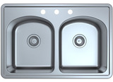 Stainless Steel Double Bowl Drop-in Sink JC2035