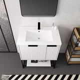 Hot Sale White Color wood Cabinet Bathroom Vanity With Mirror And Basin Whole sales