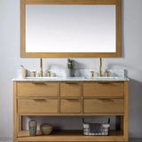 Classic Contemporary Brown Solid wood bathroom cabinets vanity