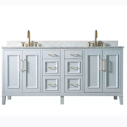 Floor standing double sink bathroom vanities wooden bathroom cabinet