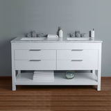60inch White North American Style Solid Commercial Wood Bathroom Vanity
