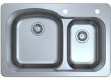Stainless Steel Double Bowl Dual Mount Sink JC2034