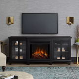 New model Black tv stands cabinet with fireplace