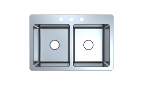 Tight Radius Double Bowl Dual Mount Sink JC2053