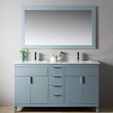 60 inch Grey floor mounted elegent bathroom vanity cabinet with sink