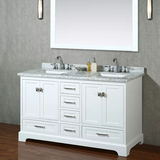 60inch White Bathroom Vanity Cheap European Style Modern Bathroom Storage Cabinet Vanity Units