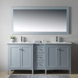 72 Inch double sink bathroom vanity solid wood cabinet