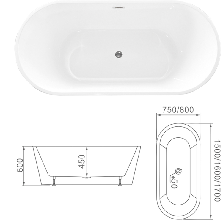 Free-standing Bathtub, Modern bath tub, American Popular Bathtub
