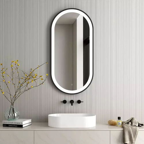 Darci Black Framed Illuminated LED Mirror 1200x600mm