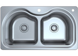 Stainless Steel Double Bowl Drop-in Sink JC2068