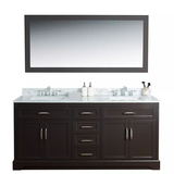 Espresso Luxury modern design bath furniture with framed mirror