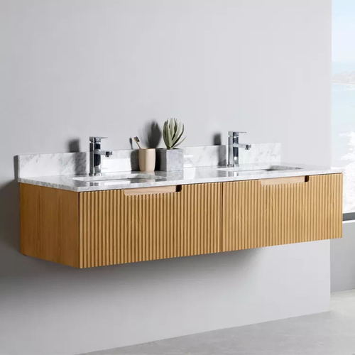 new designs wall mounted wooden bathroom vanity without handle